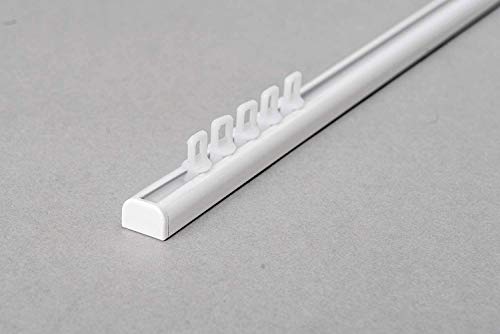 Rollmayer Aluminium Gardinenschiene Mini im Weiß mit Deckenbefestigung (mit Ösengleiter, 120cm) glänzend 1-läufig Vorhangschiene Innenlaufschiene für Schiebevorhänge, Gardinen und Vorhänge