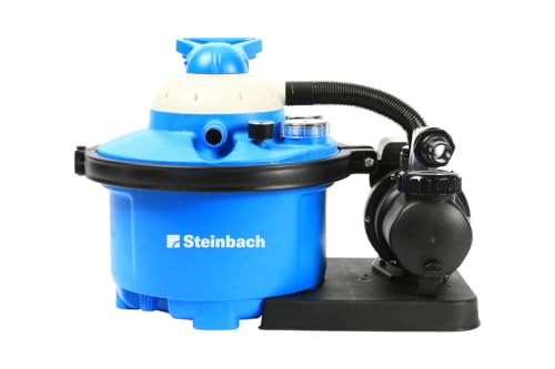Steinbach Filteranlage Comfort 50 – 040200 – Selbstsaugende Pumpe für Pools mit bis zu 33.000 l – Mit Vorfilter, Manometer und integriertem Timer